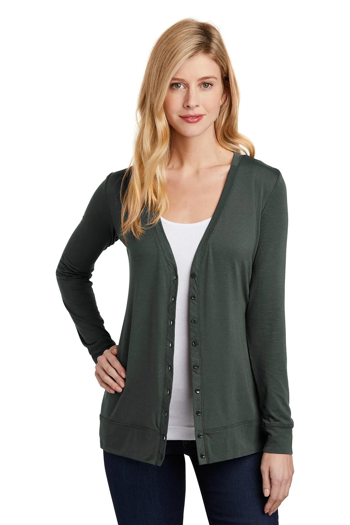 Port Authority Ladies Concept Branded Cardigans, Grey Smoke