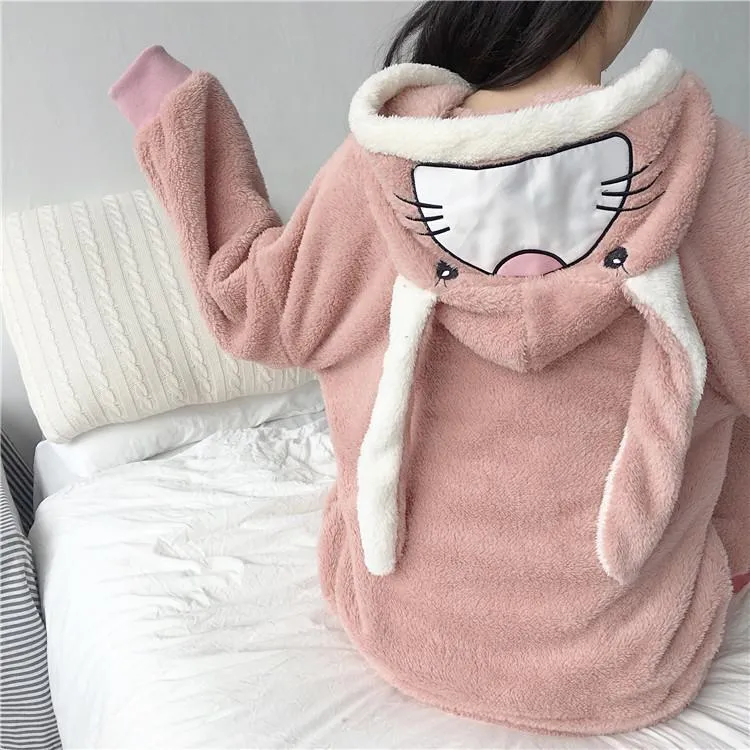 Rabbit Ears Plush Warm Soft Pants Cozy Pajama