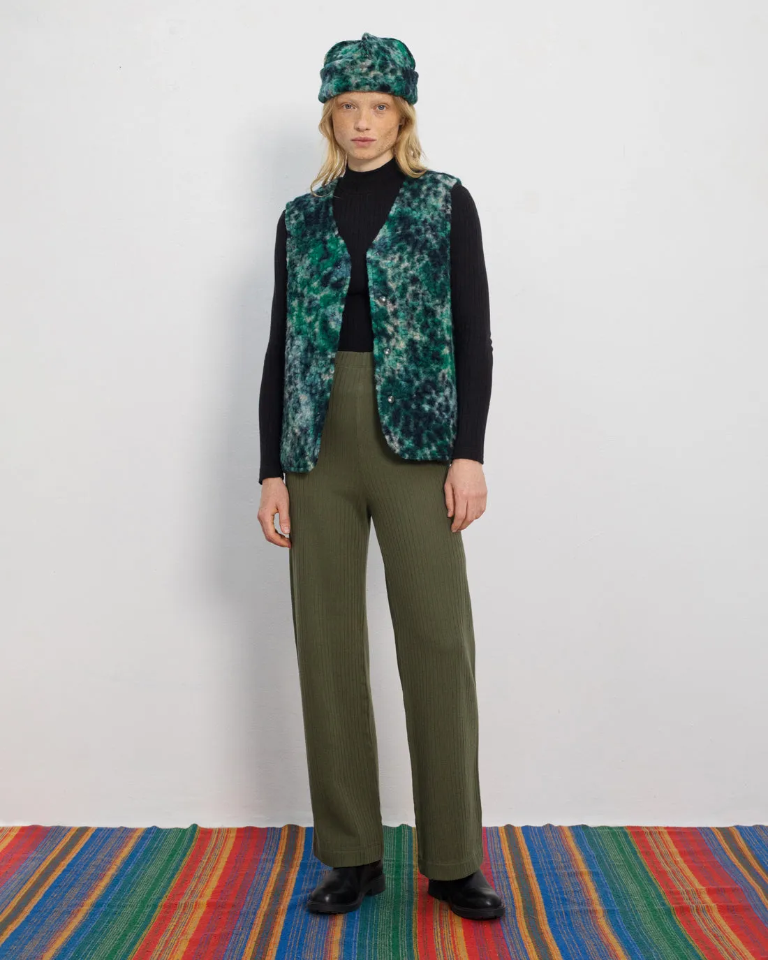 Ribbed Lounge Pant Green