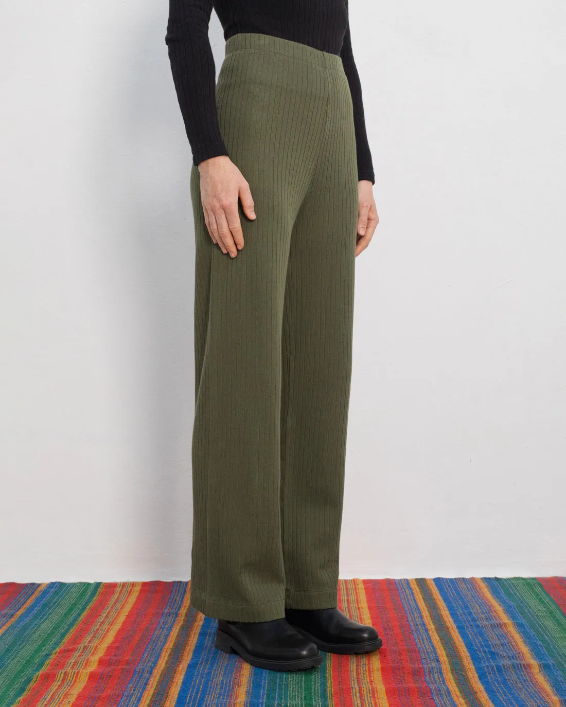 Ribbed Lounge Pant Green