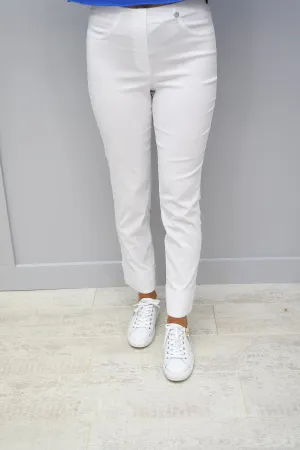 Robell Bella White 7/8 Trousers - 51568 5499 10