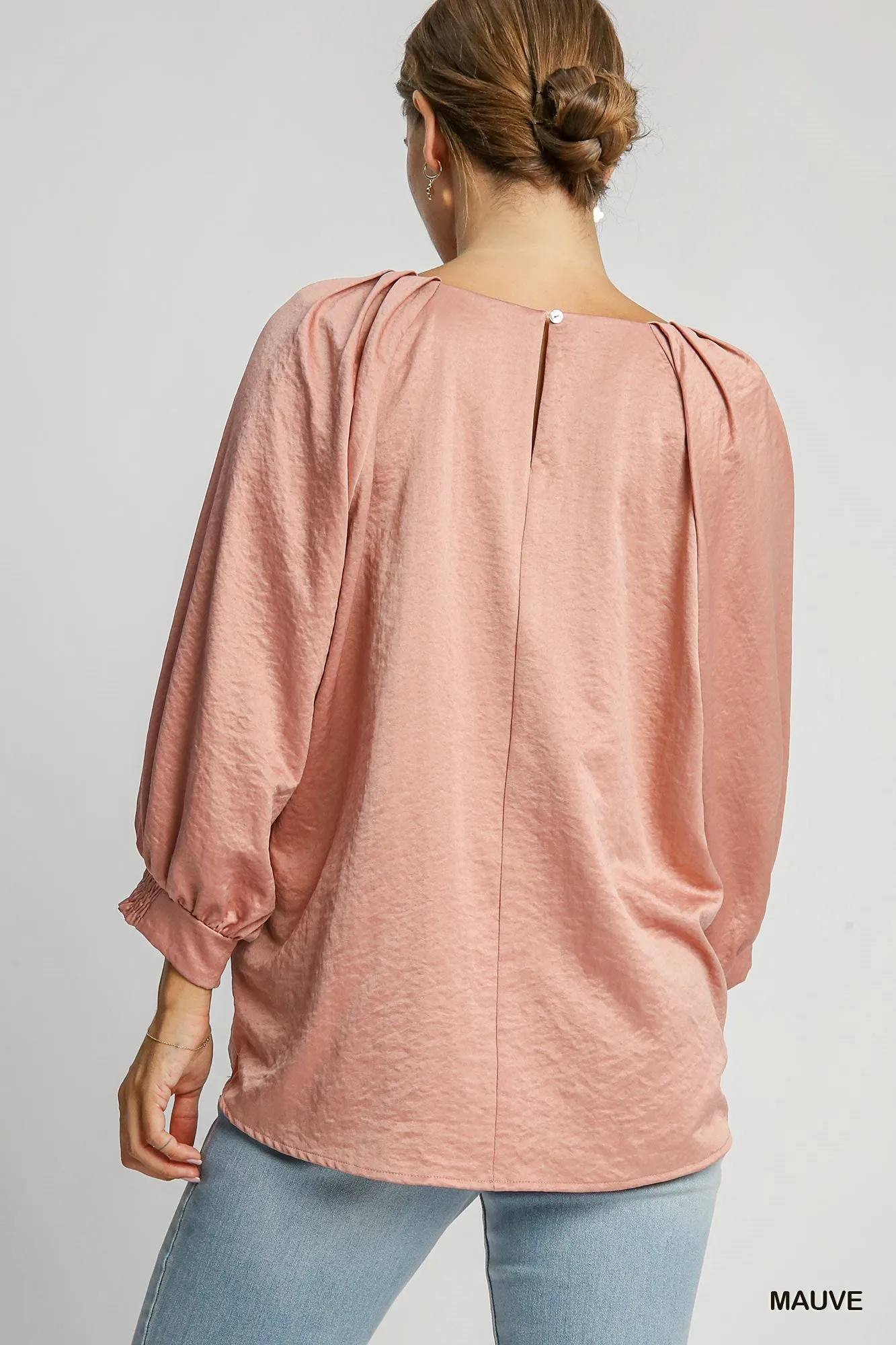 Sarah Pleated Blouse - Blush