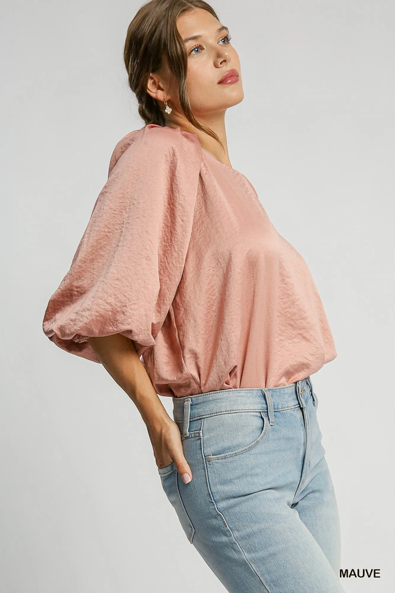 Sarah Pleated Blouse - Blush