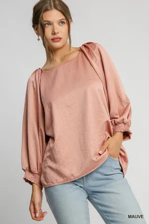 Sarah Pleated Blouse - Blush