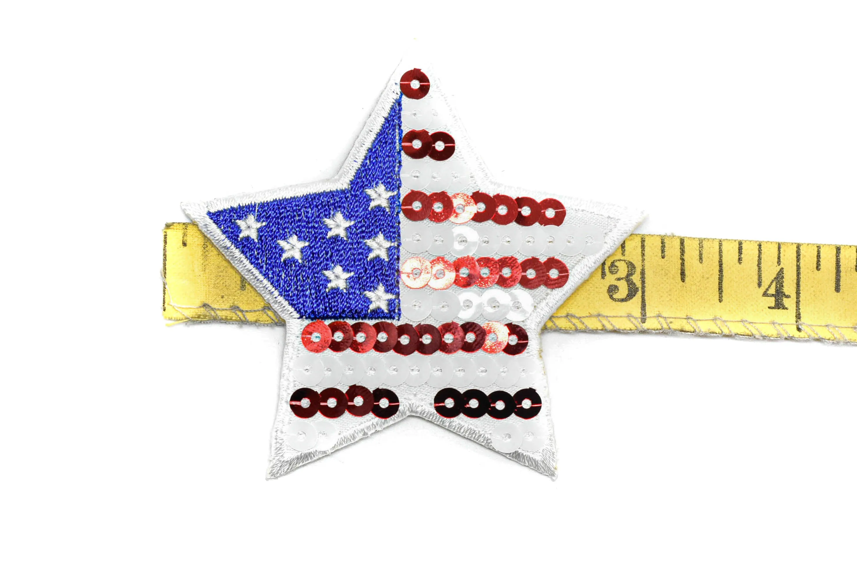 Sequin American Flag Star Shaped Patch | American Flag Star Patch | Sequin Star Patch | Patriotic Star Patch | 4th of July Star Patch