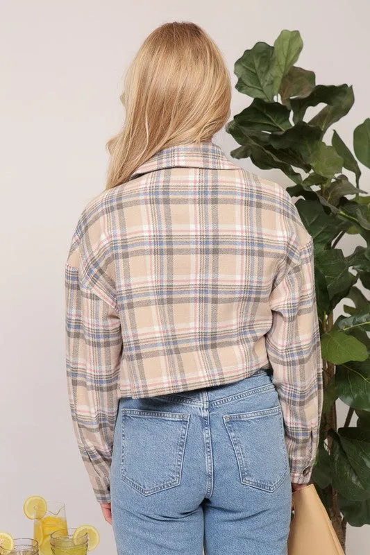 Short & Sassy Taupe Plaid Jacket