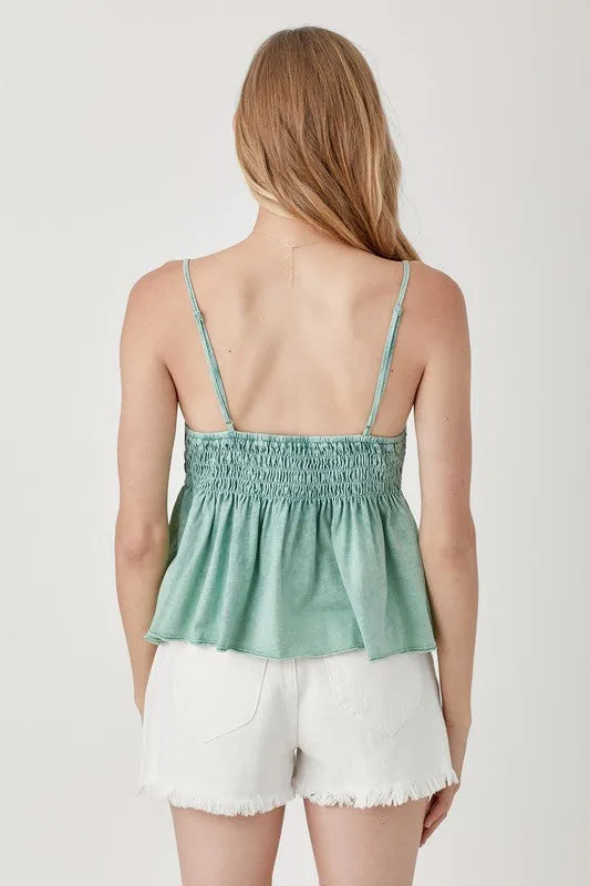 Smocked Flare Bottom Knit Cami Top *Online Only*