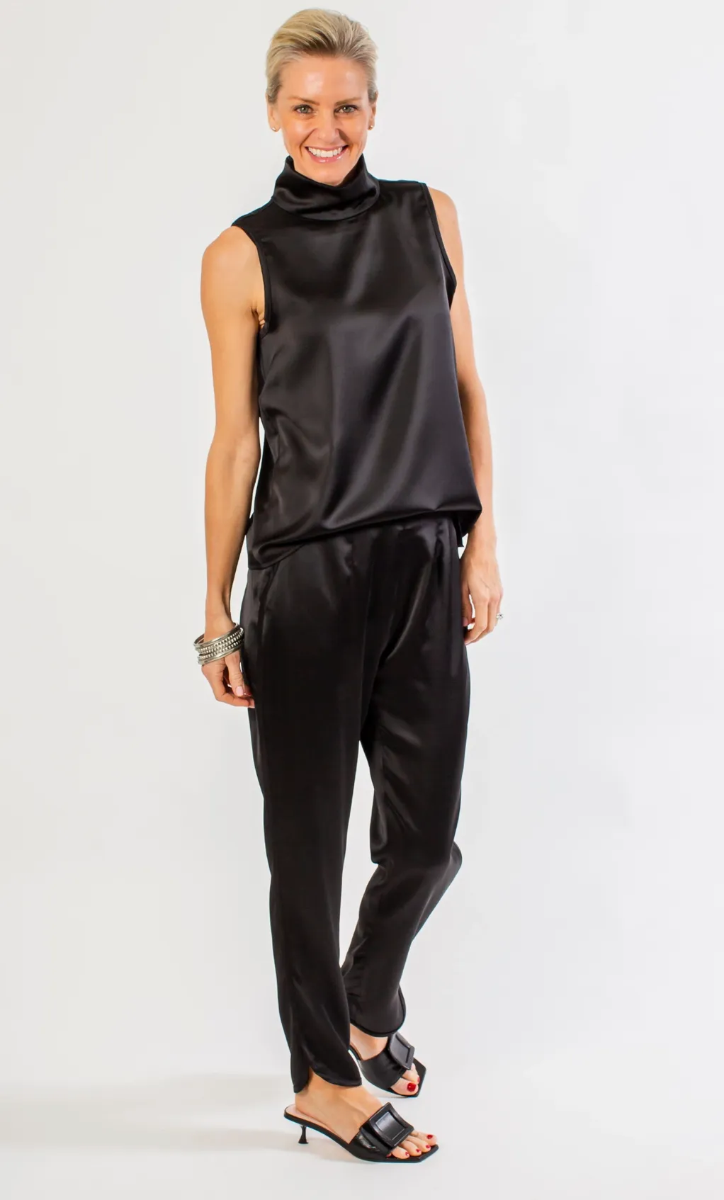 Taylor Tailored Tuxedo Silky Pant