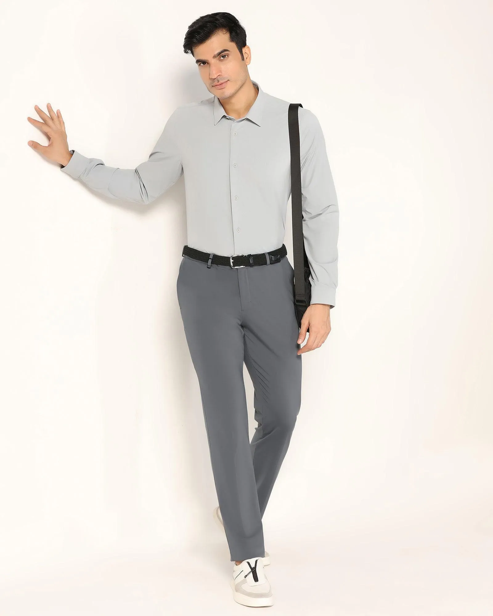 TechPro Slim Fit B-91 Formal Grey Solid Trouser - Explorer