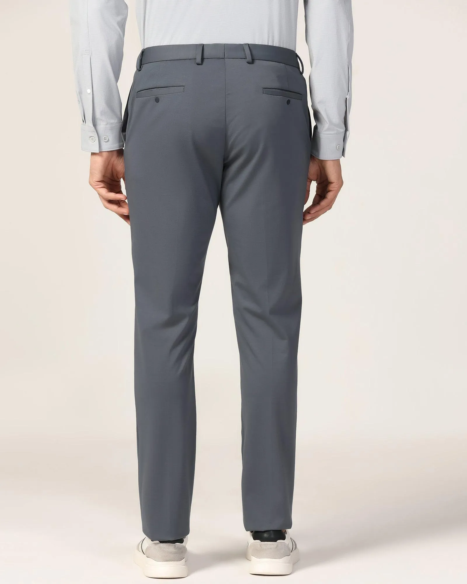 TechPro Slim Fit B-91 Formal Grey Solid Trouser - Explorer