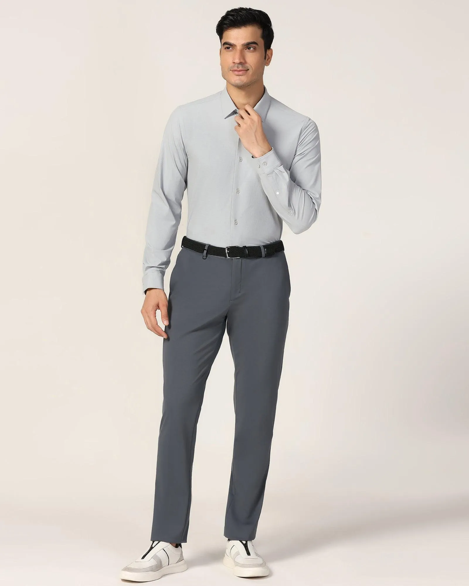 TechPro Slim Fit B-91 Formal Grey Solid Trouser - Explorer