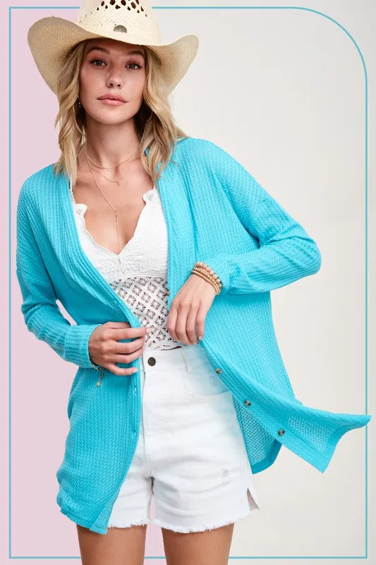 Waffle Knit Cardigan