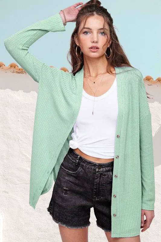 Waffle Knit Cardigan