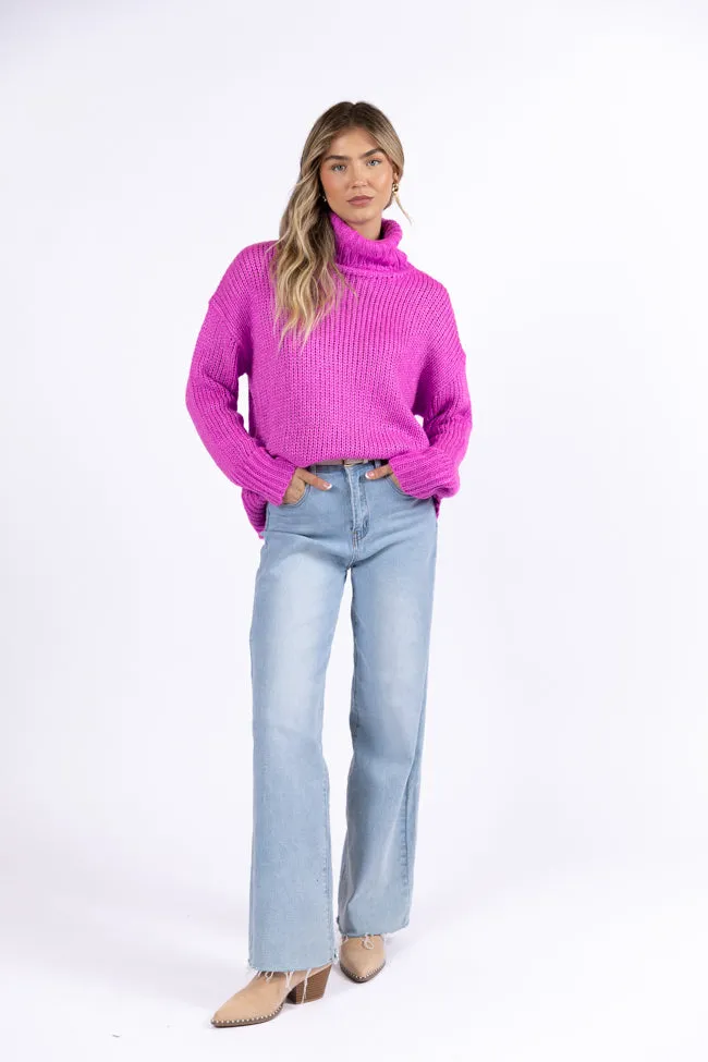 What I Need Magenta Oversized Turtleneck Sweater SALE