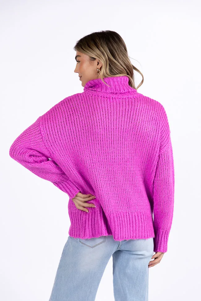 What I Need Magenta Oversized Turtleneck Sweater SALE