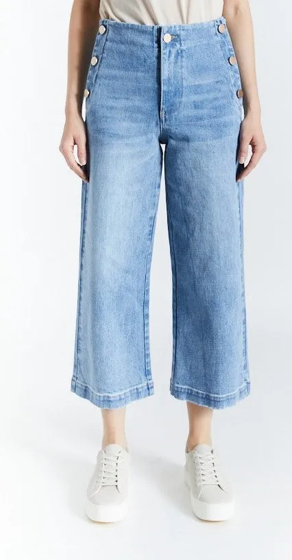 Wide Leg Crop Sailor Jean