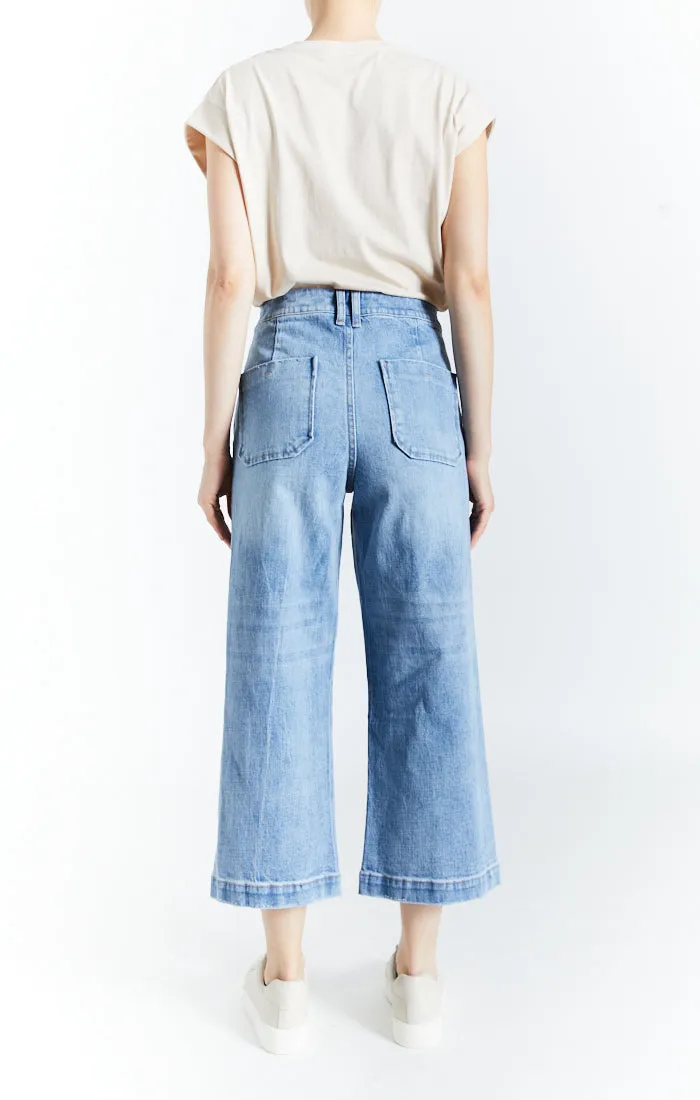 Wide Leg Crop Sailor Jean