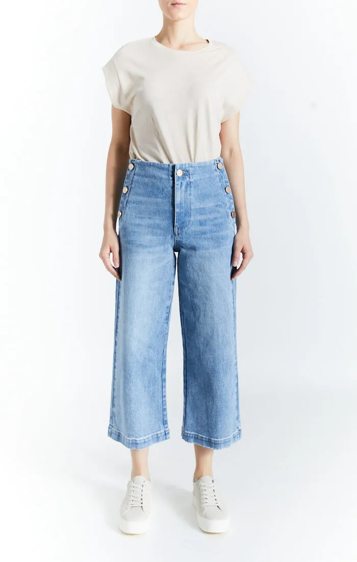 Wide Leg Crop Sailor Jean