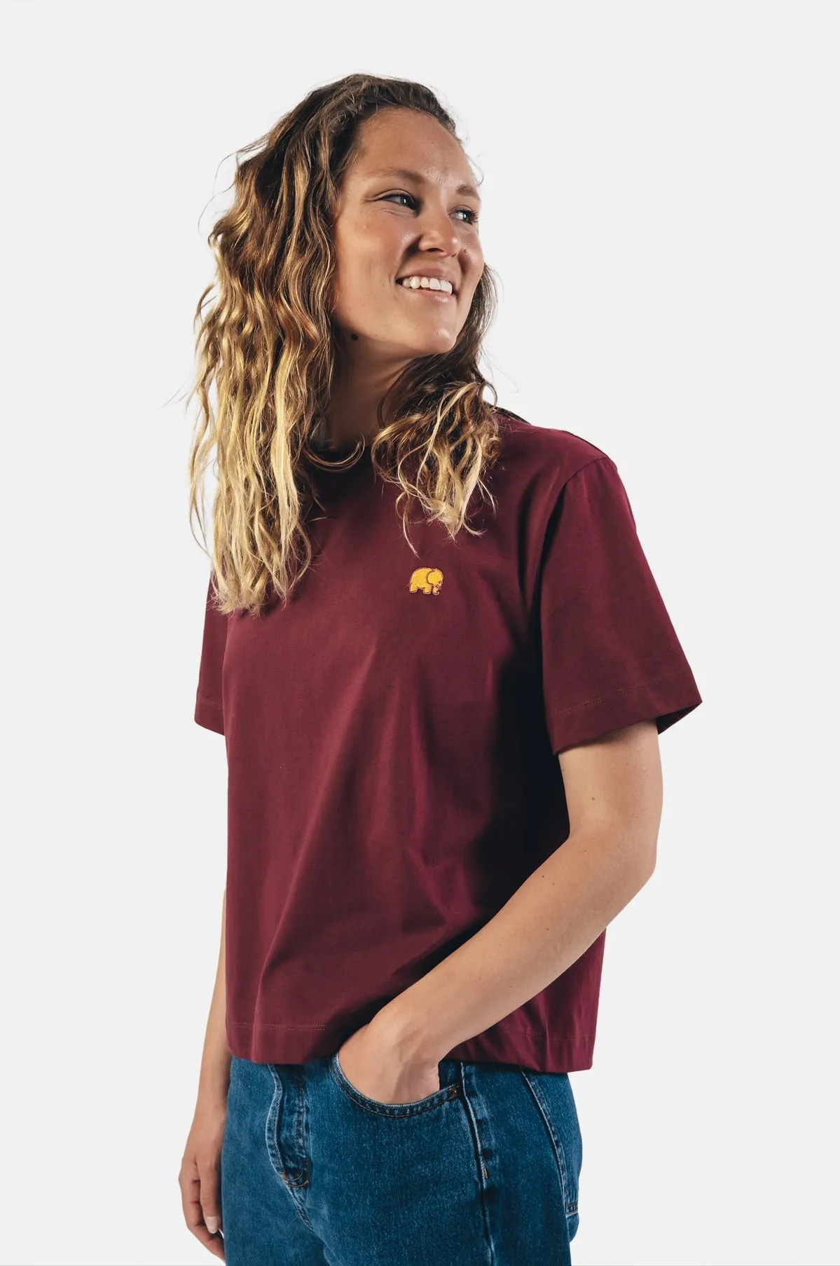 Women's Organic Essential T-Shirt Burgundy