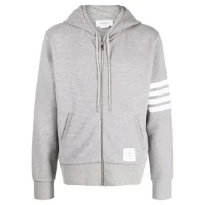 Zip Hoodie With 4Bar In Cotton